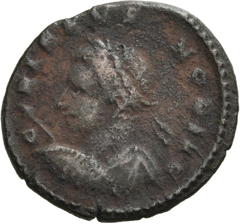 RIC VII Londinium 212 Constantine I obverse, Bust of Crispus, laureate, cuirassed, left, holding spear pointing forward in...