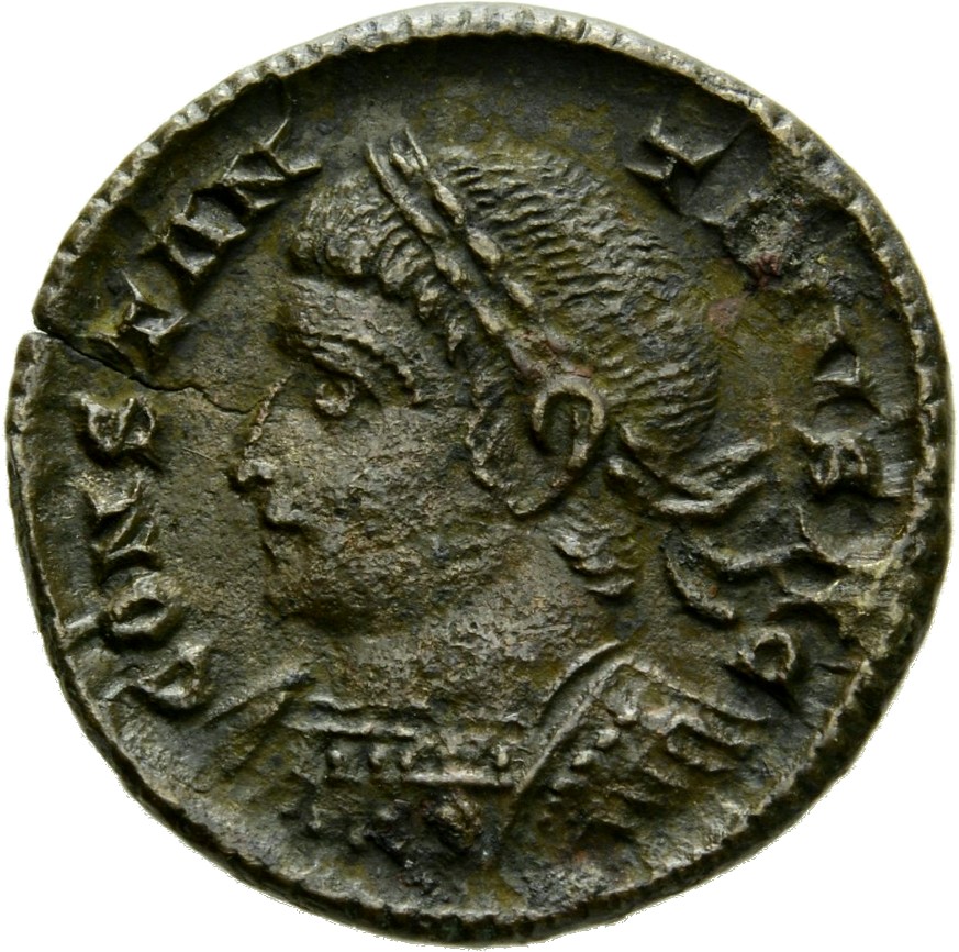 RIC VII Londinium 240 Constantine I obverse, Bust of Constantine I, laureate, cuirassed, left