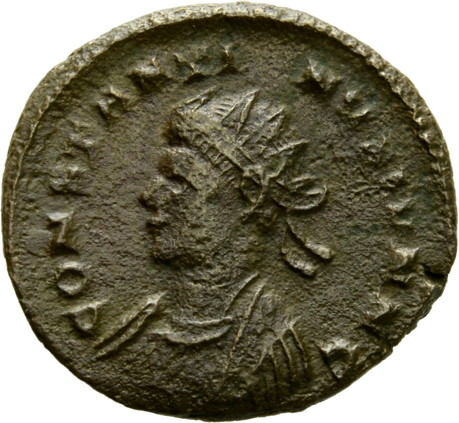 RIC VII Londinium 257 Constantine I obverse, Bust of Constantine II, radiate, cuirassed, left