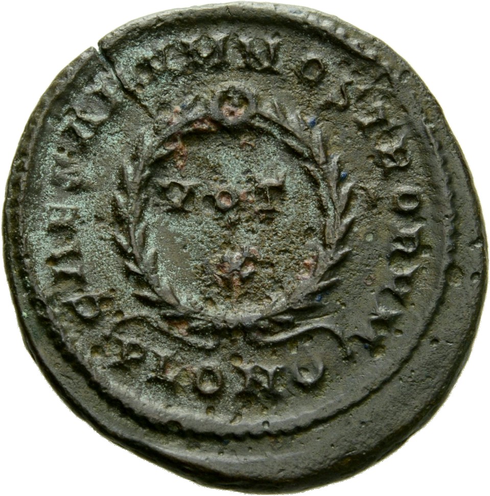RIC VII Londinium 292 Constantine I reverse, VOT/X within laurel wreath