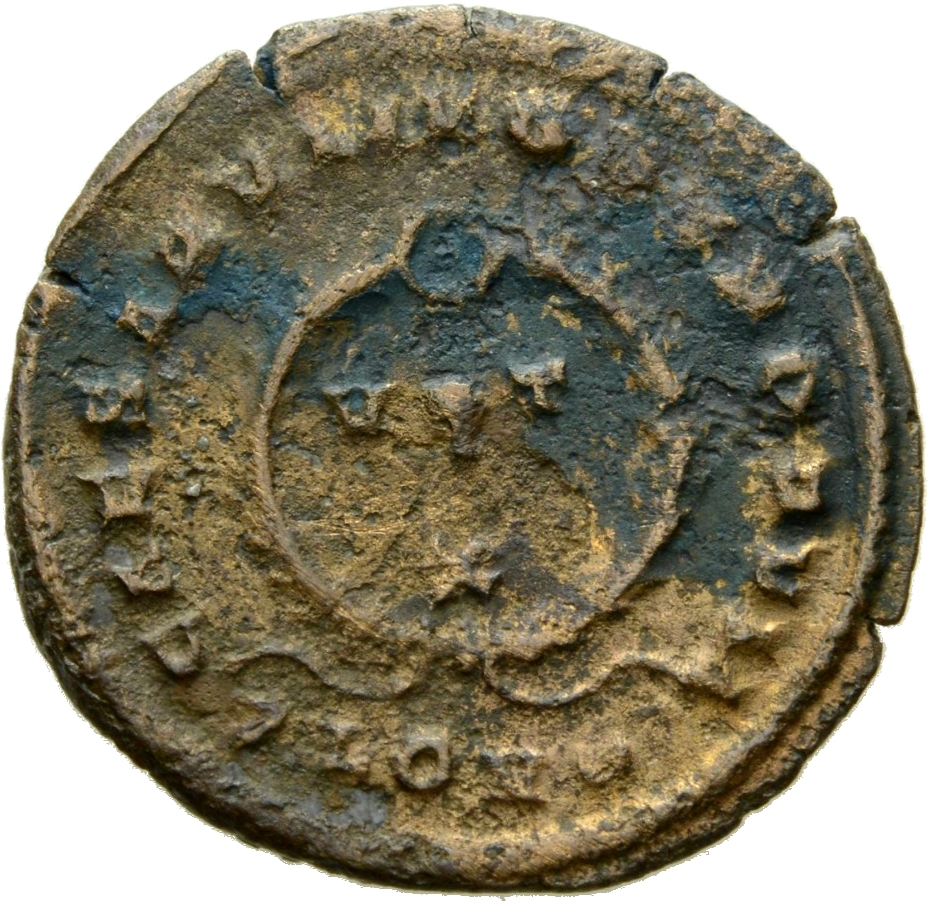 RIC VII Londinium 292 Constantine I reverse, VOT/X within laurel wreath