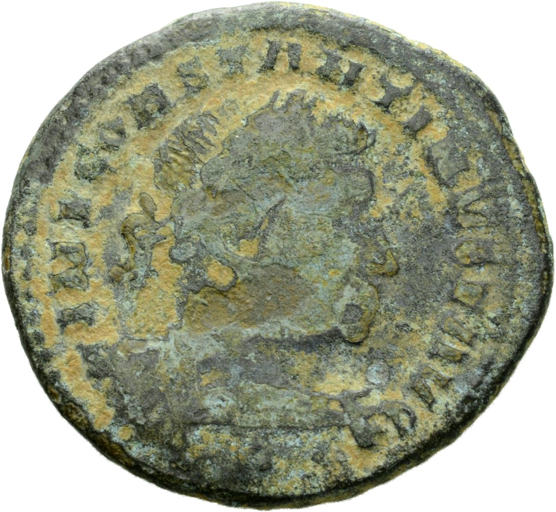 RIC VII Londinium 88 Constantine I obverse, Bust of Constantine I, laureate, draped, cuirassed, right