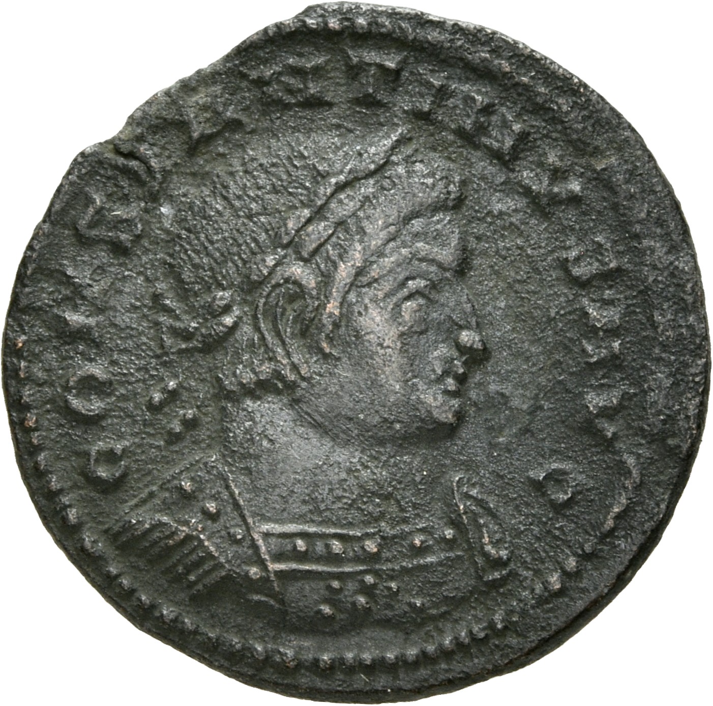 RIC VII Lugdunum 129 Constantine I obverse, Bust of Constantine I, laureate, cuirassed, right