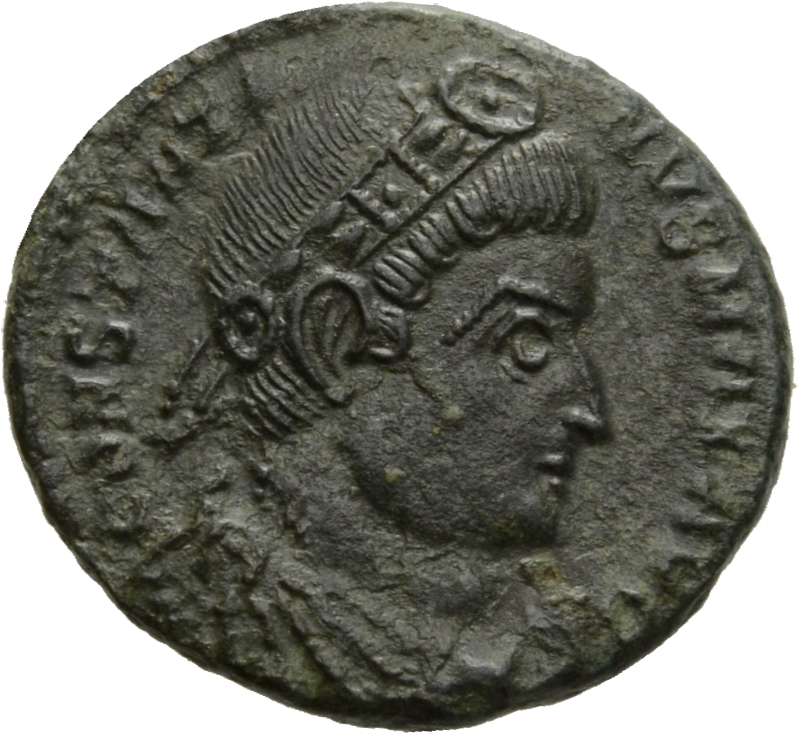 RIC VII Lugdunum 236 Constantine I obverse, Bust of Constantine I, rosette-diademed, draped, cuirassed, right