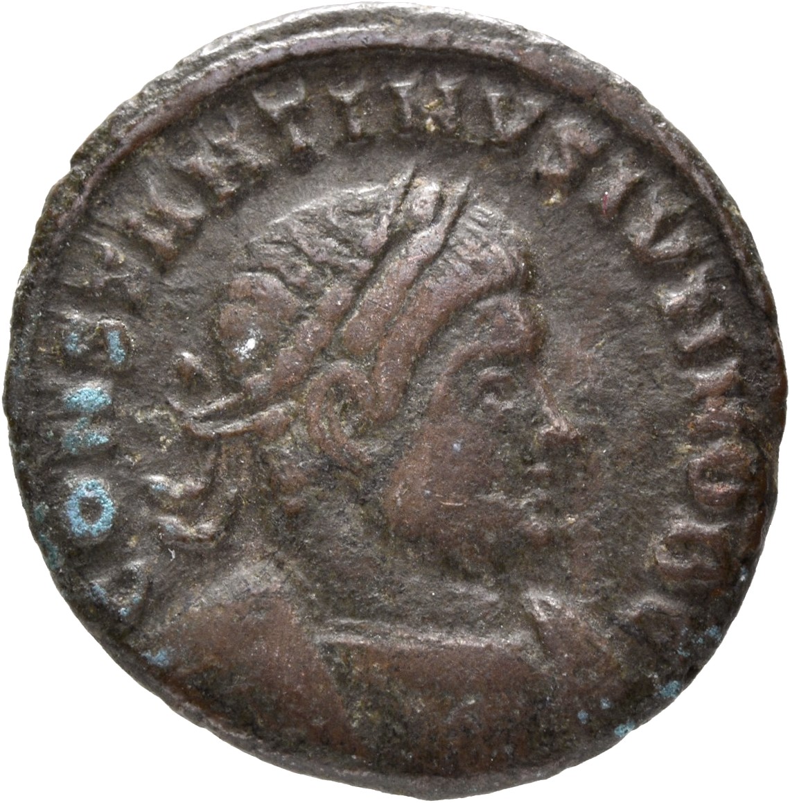 RIC VII Lugdunum 244 Constantine I obverse, Bust of Constantine II, laureate, cuirassed, right