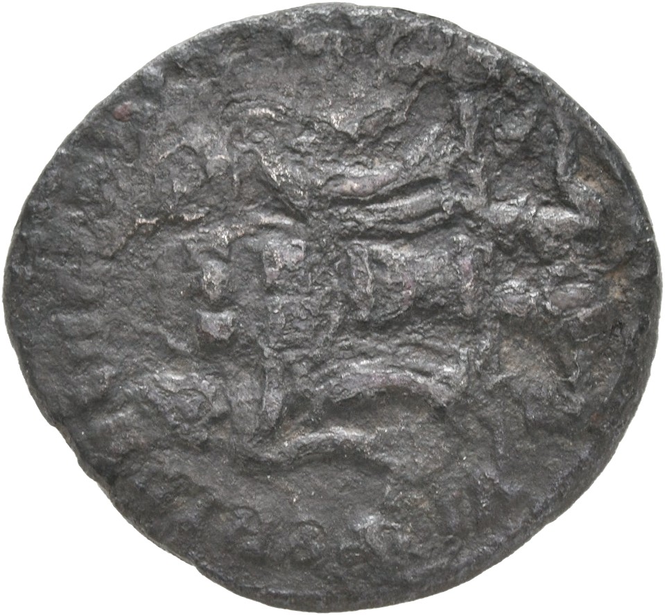 RIC VII Lugdunum 90 Constantine I reverse, Two Victories, winged, draped, facing each other, holding a shield inscribed VO...