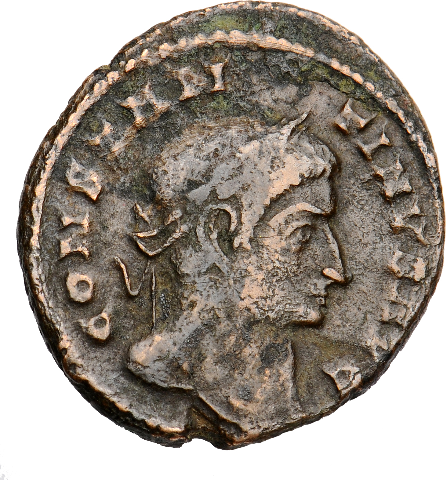 Constantine I obverse — Head of Constantine I, laureate, right