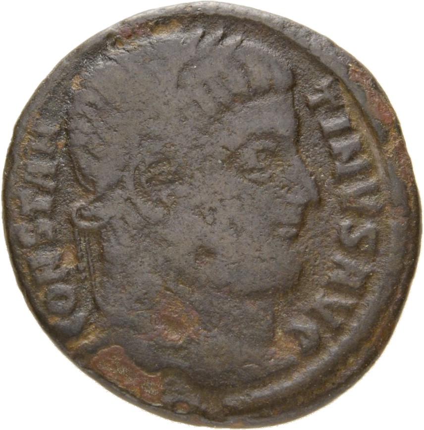 RIC VII Nicomedia 121 Constantine I obverse, Head of Constantine I, laureate, right