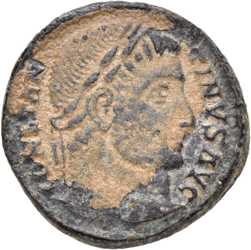 Constantine I obverse — Head of Constantine I, laureate, right