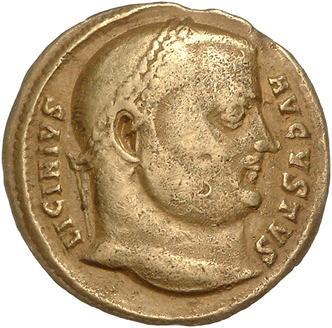 RIC VII Nicomedia 18 Licinius obverse, Head of Licinius, laureate, right