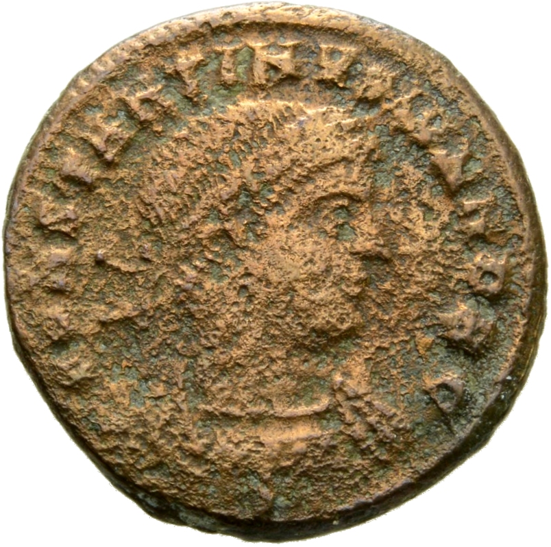 Constantine I obverse — Bust of Constantine II, laureate, cuirassed, right