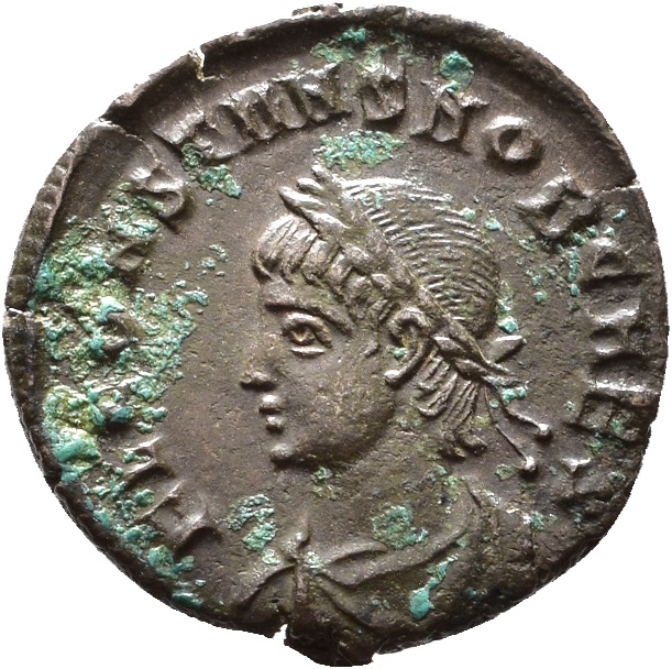 RIC VII Nicomedia 202 Constantine I obverse, Bust of Constans, laureate, draped, cuirassed, left