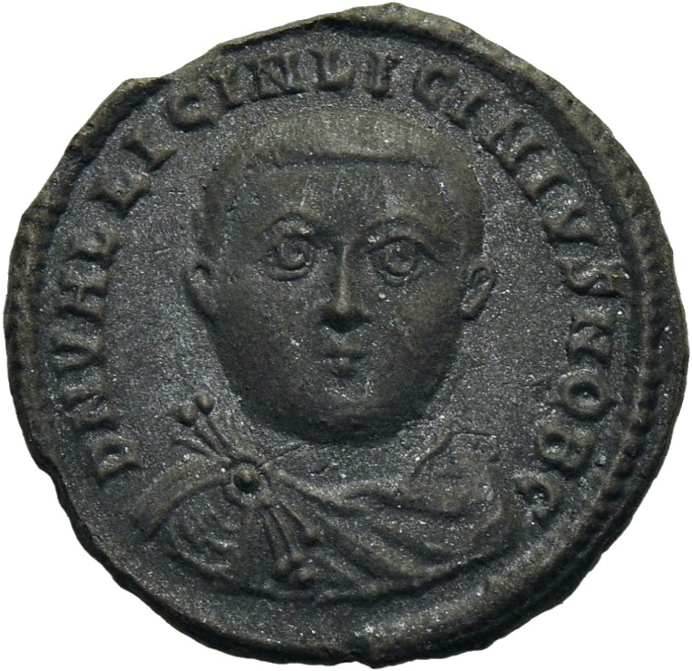 RIC VII Nicomedia 42 Licinius obverse, Bust of Licinius II, draped, cuirassed, facing front