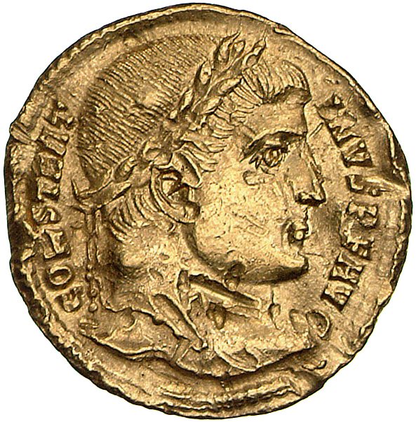 RIC VII Nicomedia 66 Constantine I obverse, Head of Constantine I, laureate, right
