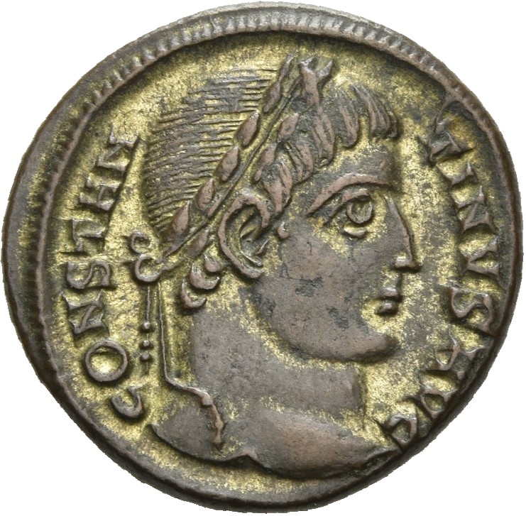 RIC VII Nicomedia 90 Constantine I obverse, Head of Constantine I, laureate, right