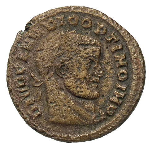 RIC VII Rome 106 Licinius obverse, Head of Claudius II Gothicus, veiled, laureate, right