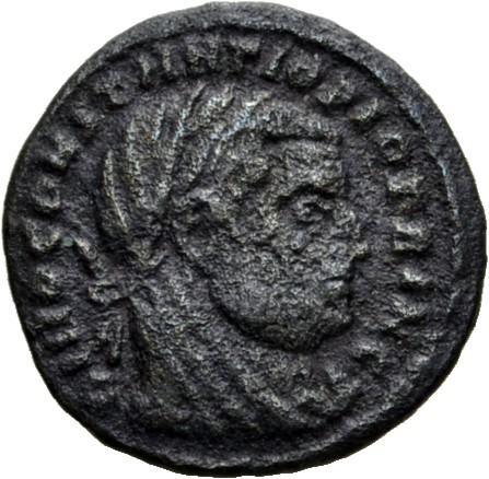 RIC VII Rome 111 Licinius obverse, Head of Constantius Chlorus, veiled, laureate, right