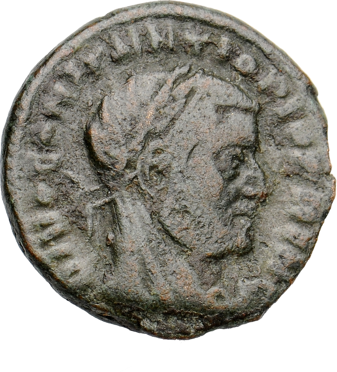 RIC VII Rome 114 Licinius obverse, Head of Constantius Chlorus, veiled, laureate, right