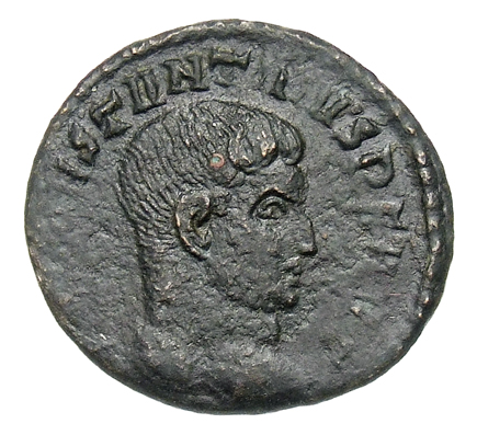 RIC VII Rome 12 Licinius obverse, Head of Constantine I, right