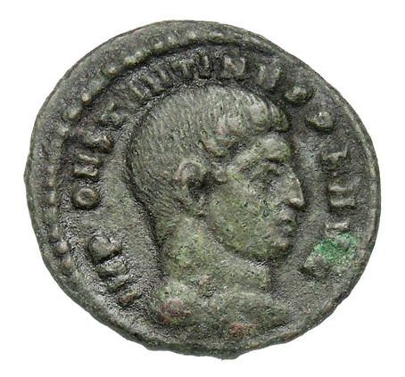RIC VII Rome 14 Licinius obverse, Head of Constantine I, right