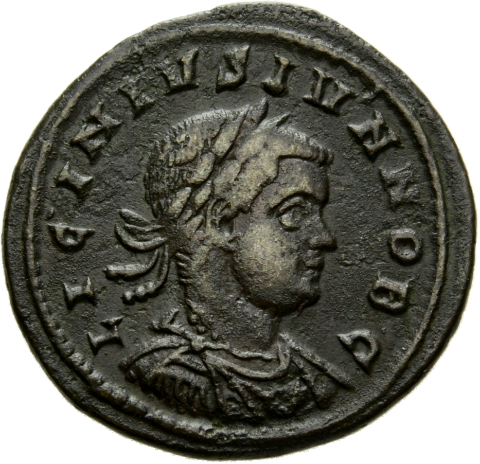 RIC VII Rome 154 Licinius obverse, Bust of Licinius II, laureate, draped, cuirassed, right