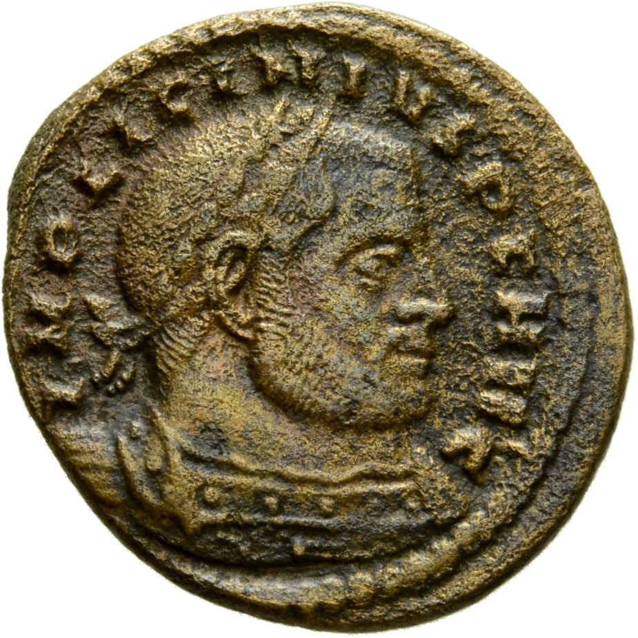 RIC VII Rome 23 Licinius obverse, Bust of Licinius, laureate, cuirassed, right