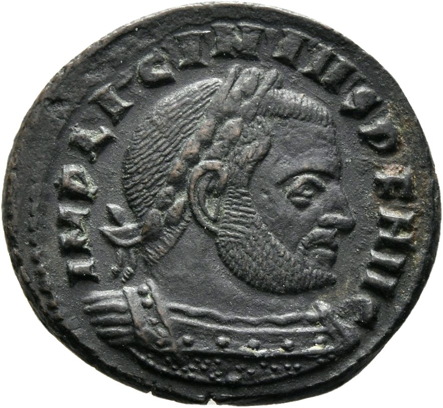RIC VII Rome 23 Licinius obverse, Bust of Licinius, laureate, cuirassed, right
