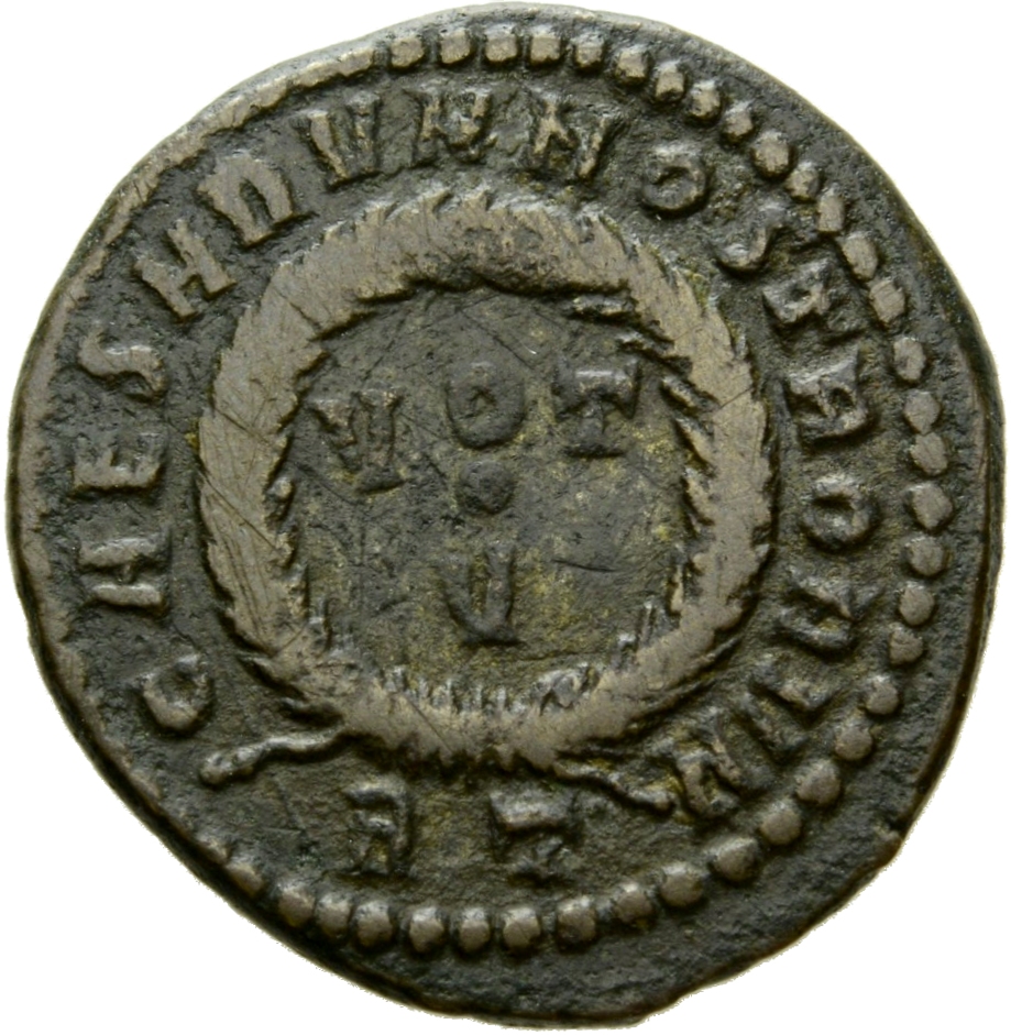 RIC VII Rome 234 Licinius reverse, VOT/V within a laurel wreath