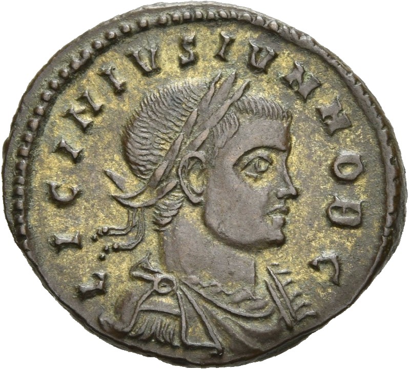 RIC VII Rome 235 Licinius obverse, Bust of Licinius II, laureate, draped, cuirassed, right