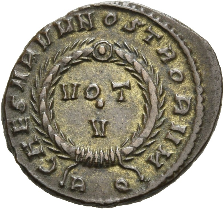 RIC VII Rome 235 Licinius reverse, VOT/V within a laurel wreath