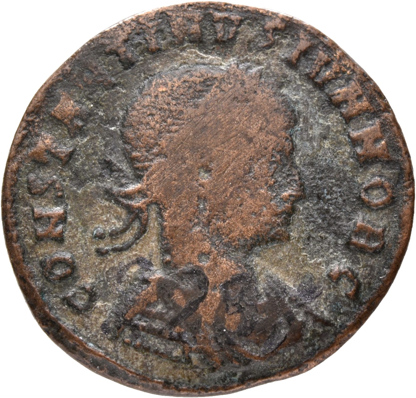 RIC VII Rome 236 Licinius obverse, Bust of Constantine II, laureate, draped, cuirassed, right