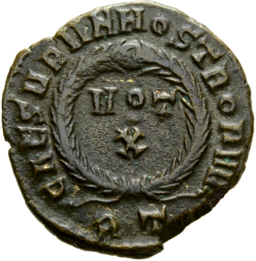 RIC VII Rome 238 Licinius reverse, VOT/X within a laurel wreath
