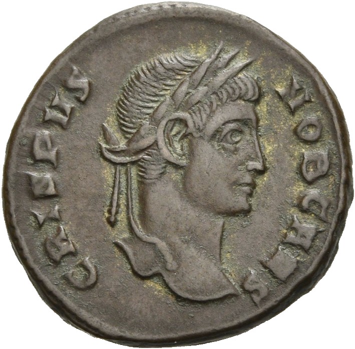 RIC VII Rome 240 Licinius obverse, Head of Crispus, laureate, right