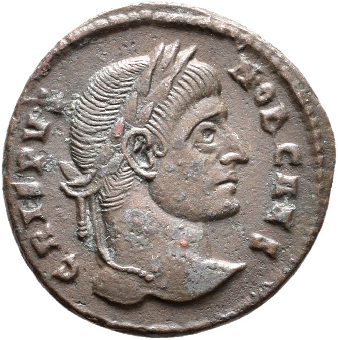 RIC VII Rome 240 Licinius obverse, Head of Crispus, laureate, right