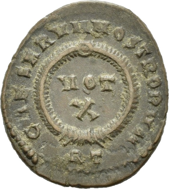 RIC VII Rome 242 Licinius reverse, VOT/X within a laurel wreath