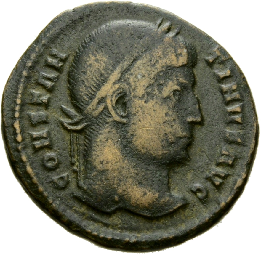 RIC VII Rome 264 Constantine I obverse, Head of Constantine I, laureate, right