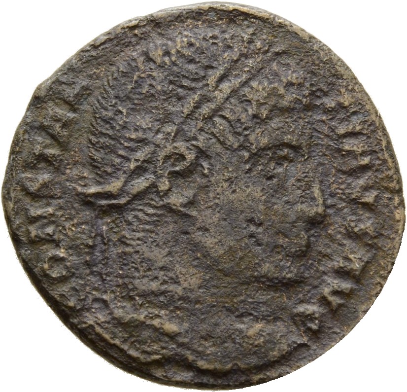 RIC VII Rome 287 Constantine I obverse, Head of Constantine I, laureate, right