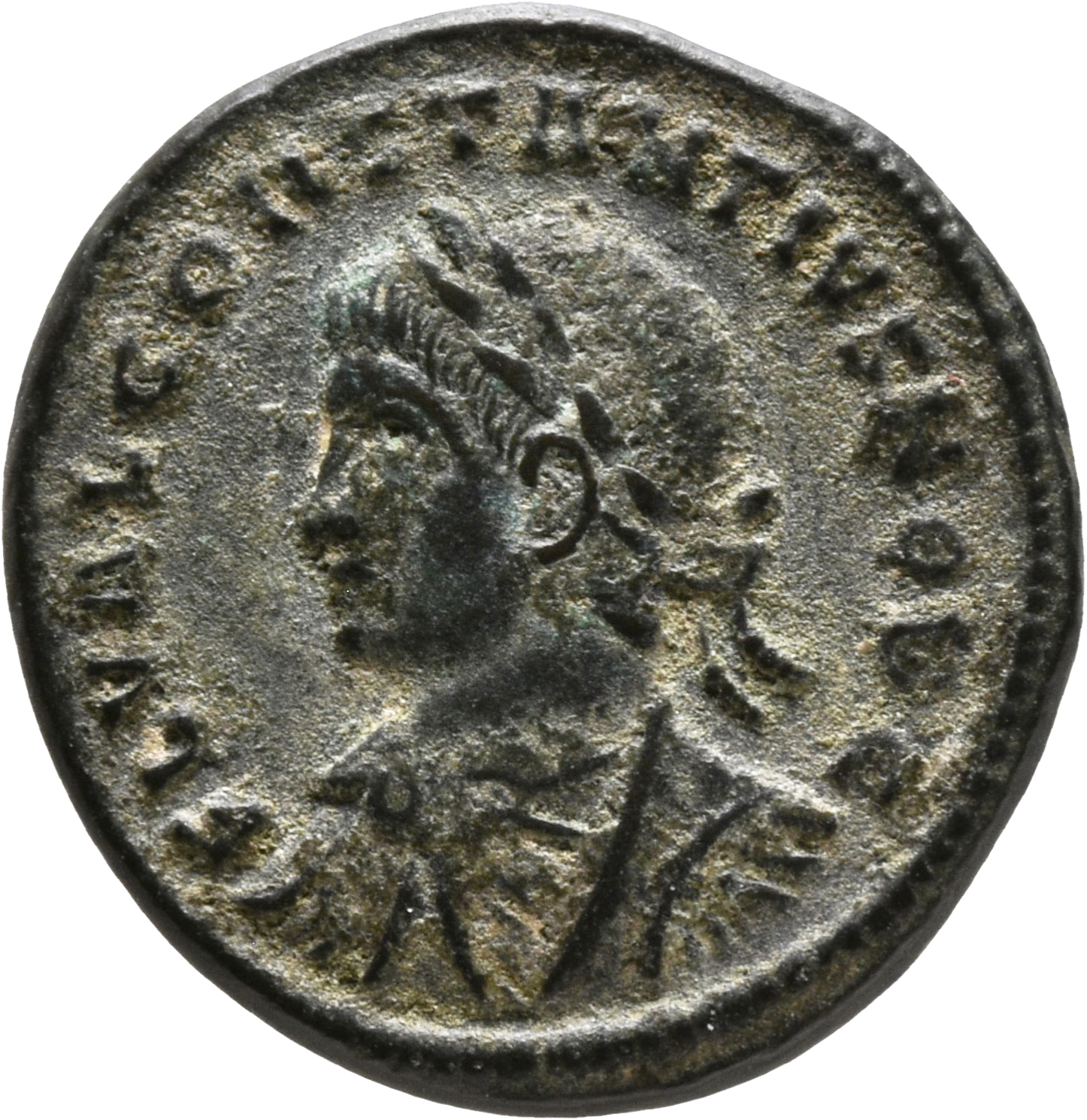 RIC VII Rome 290 Constantine I obverse, Bust of Constantius II, laureate, draped, cuirassed, left