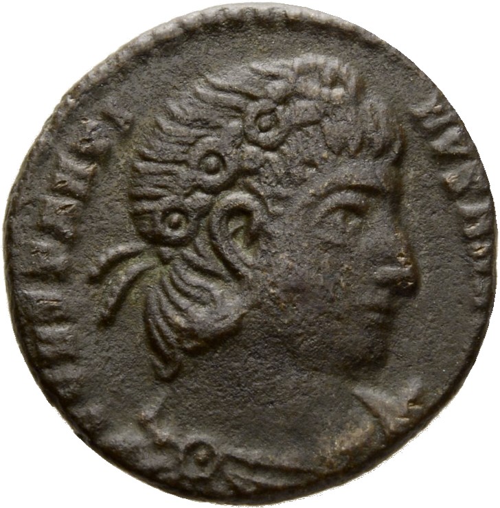 RIC VII Rome 350 Constantine I obverse, Bust of Constantine I, rosette-diademed, draped, cuirassed, right