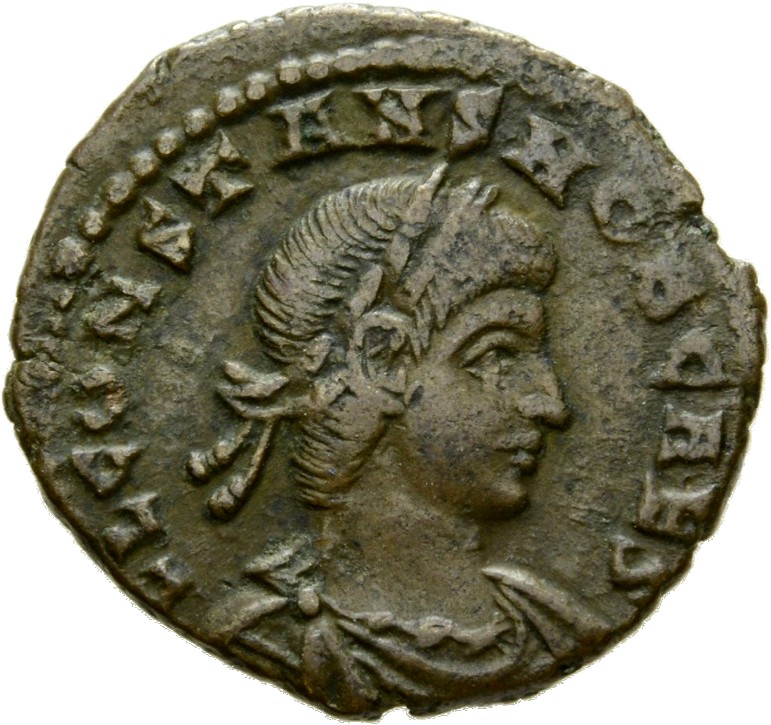 RIC VII Rome 394 Constantine I obverse, Bust of Constans, laureate, draped, cuirassed, right