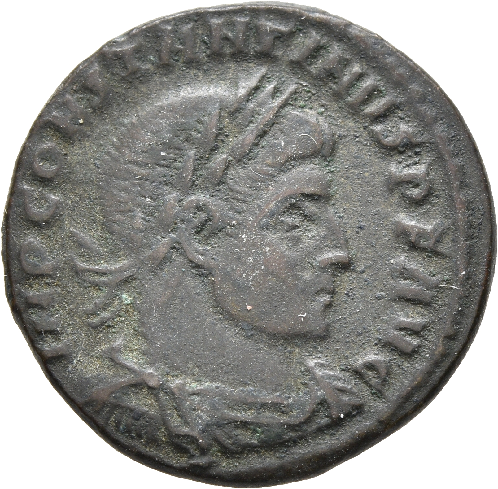 RIC VII Rome 97 Licinius obverse, Bust of Constantine I, laureate, draped, cuirassed, right