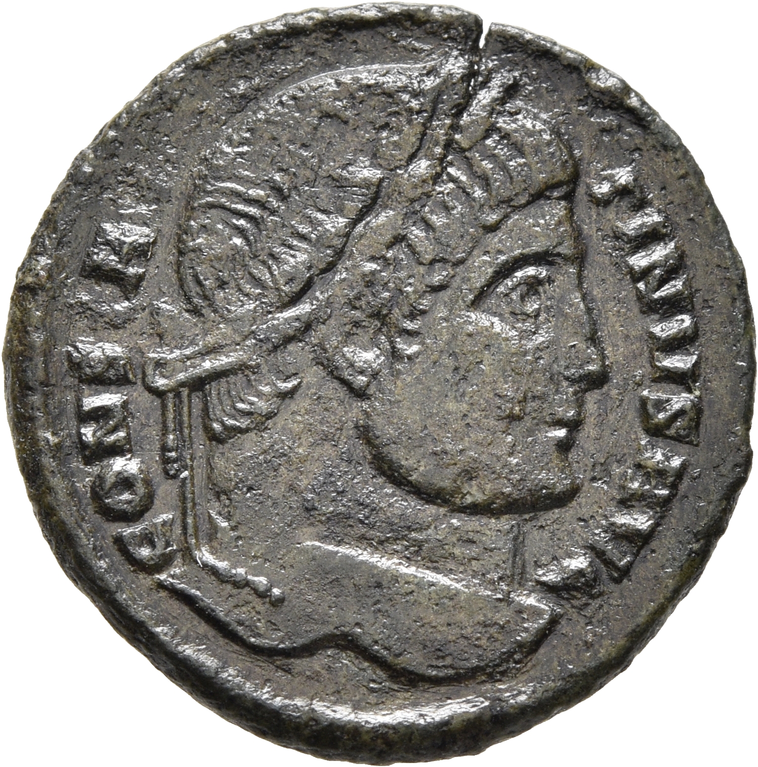 RIC VII Sirmium 48 Constantine I obverse, Head of Constantine I, laureate, right