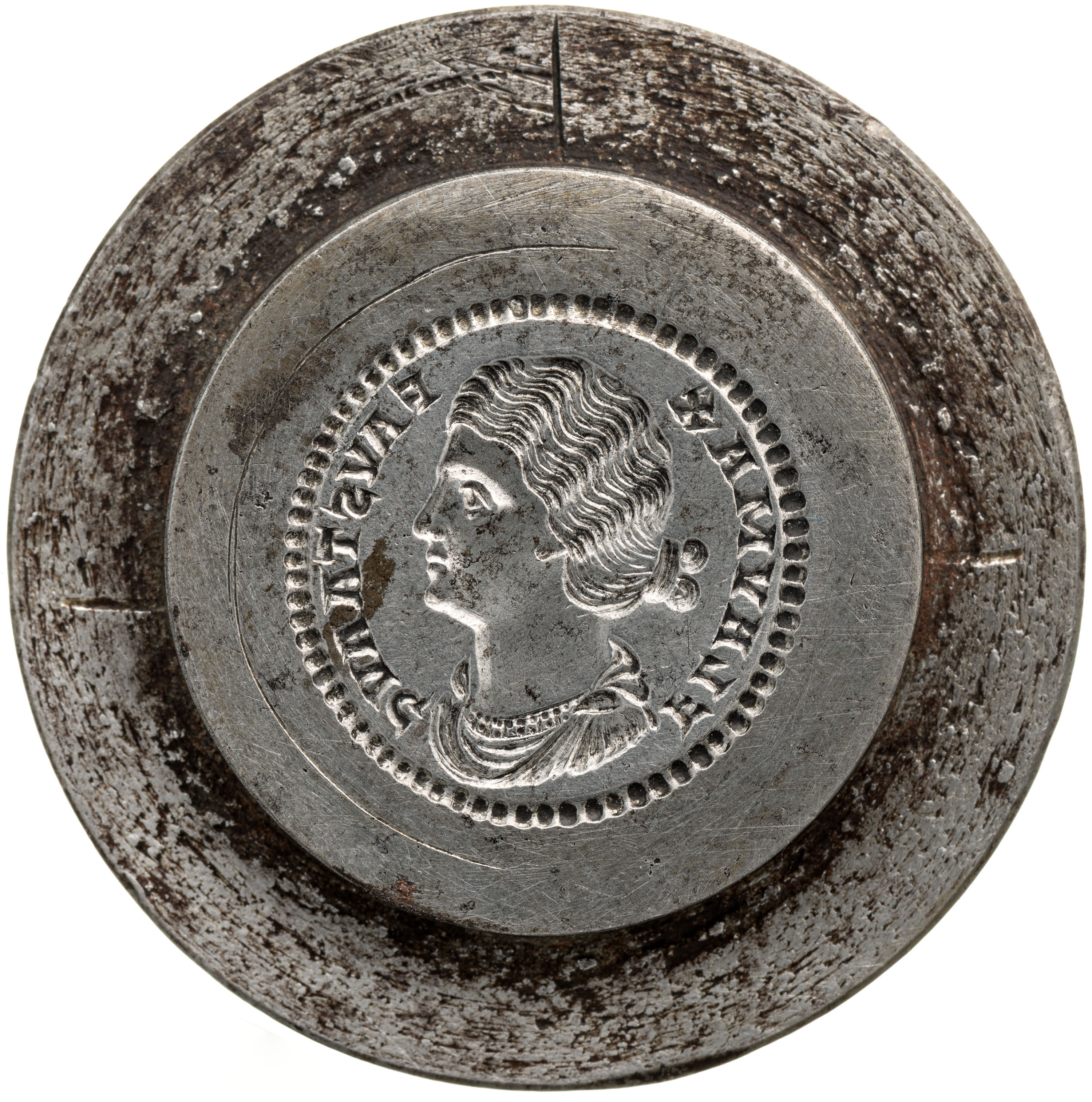 RIC VII Sirmium 61 Constantine I obverse, Bust of Fausta waved hair, mantled, right