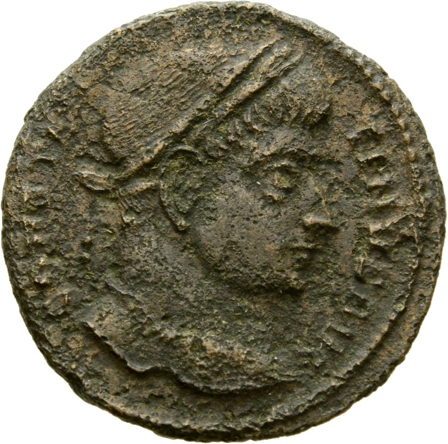 RIC VII Siscia 159 Constantine I obverse, Head of Constantine I, laureate, right