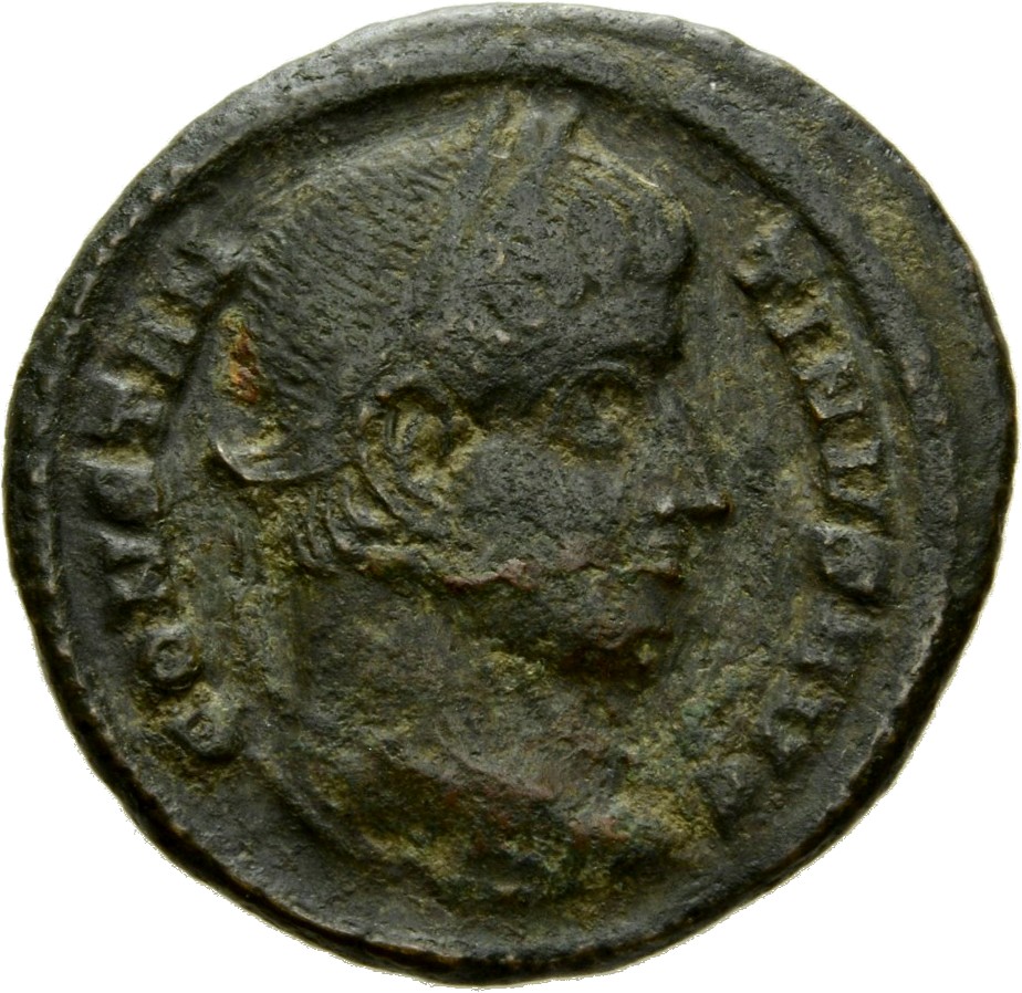 Constantine I obverse — Head of Constantine I, laureate, right