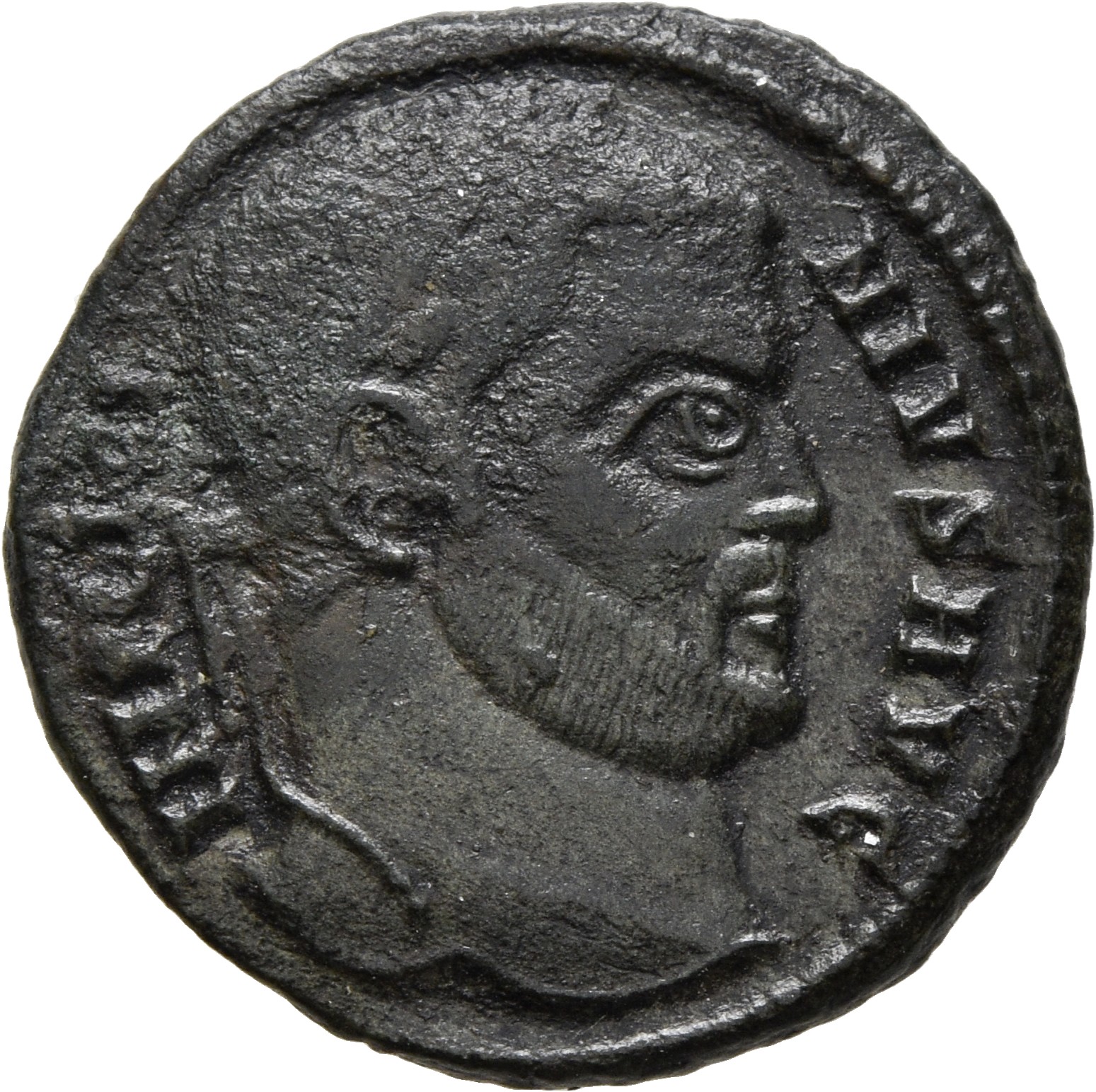 RIC VII Siscia 160 Constantine I obverse, Head of Licinius, laureate, right