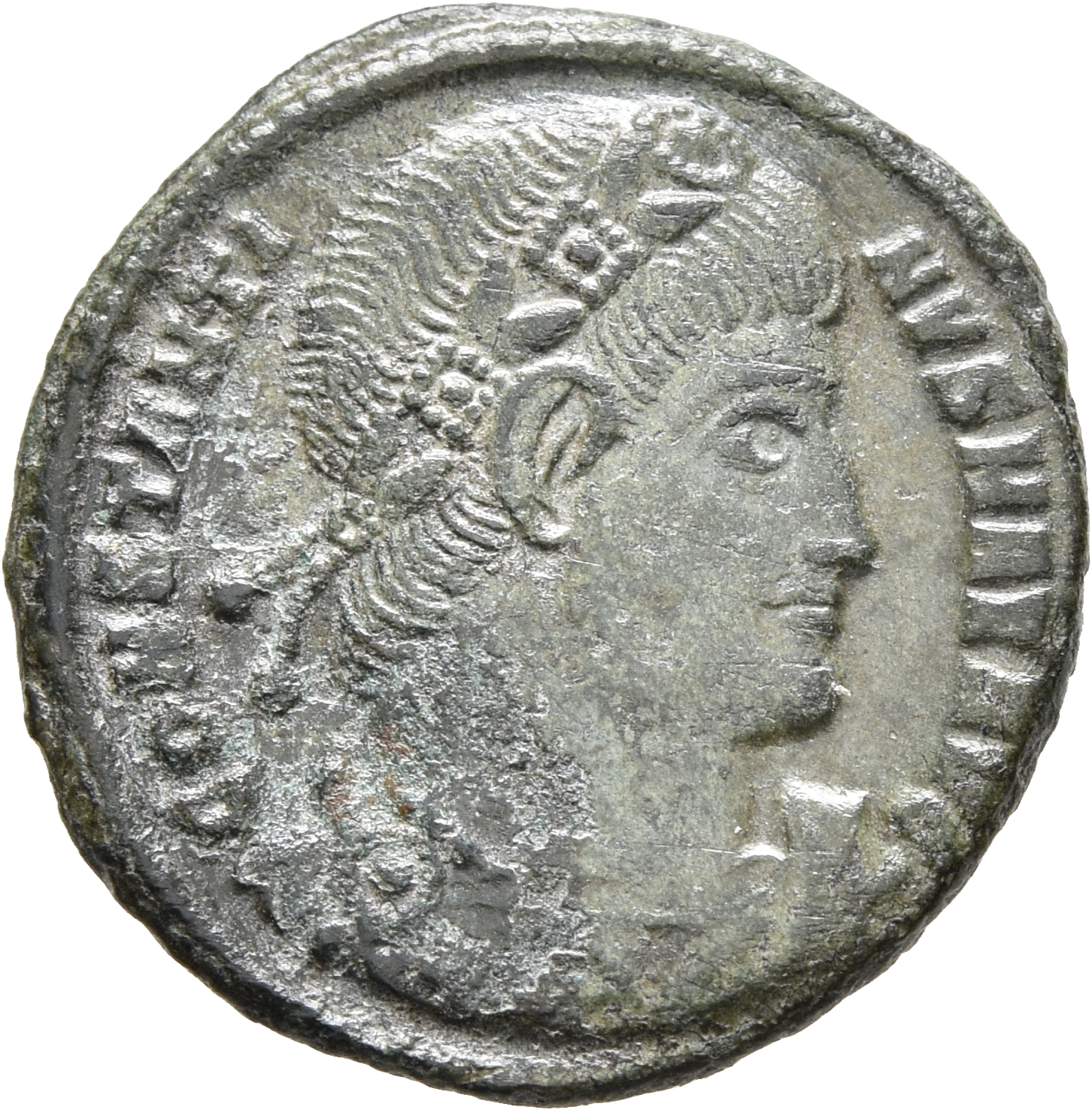 RIC VII Siscia 235 Constantine I obverse, Bust of Constantine I, rosette-diademed, draped, cuirassed, right