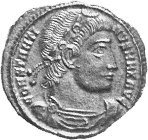 RIC VII Siscia 261 Constantine I obverse, Bust of Constantine I, rosette-diademed, draped, cuirassed, right