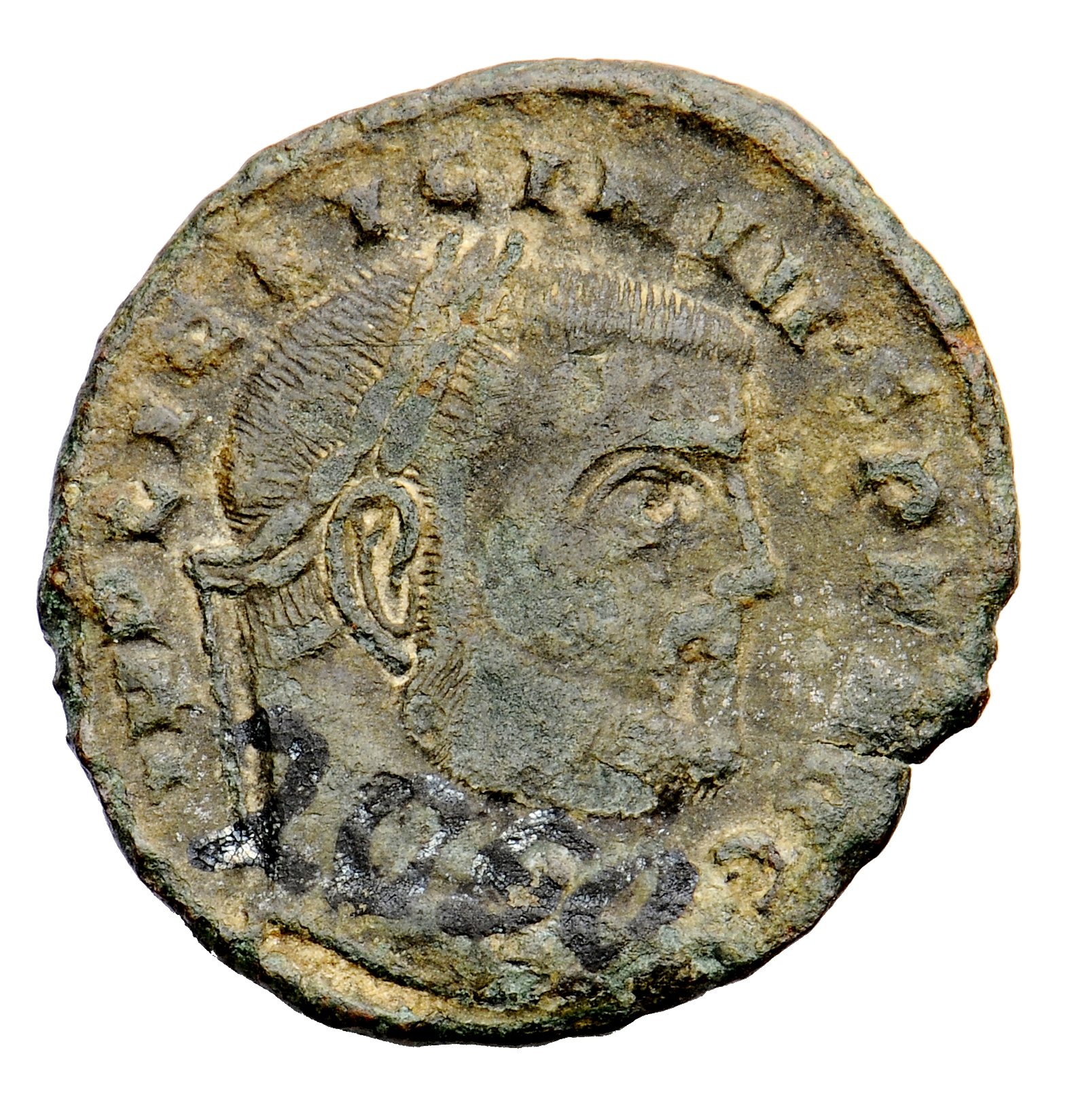 RIC VII Siscia 4 Licinius obverse, Head of Licinius, laureate, right