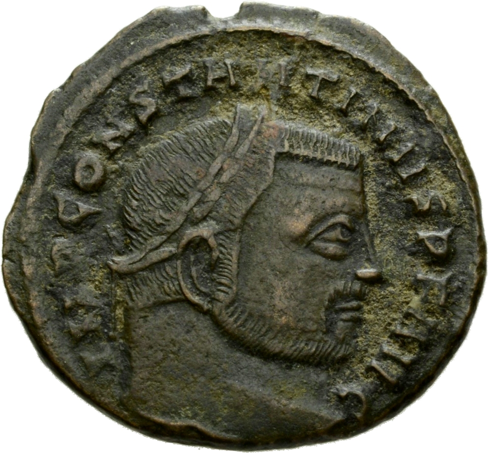 RIC VII Siscia 5 Licinius obverse, Head of Constantine I, laureate, right